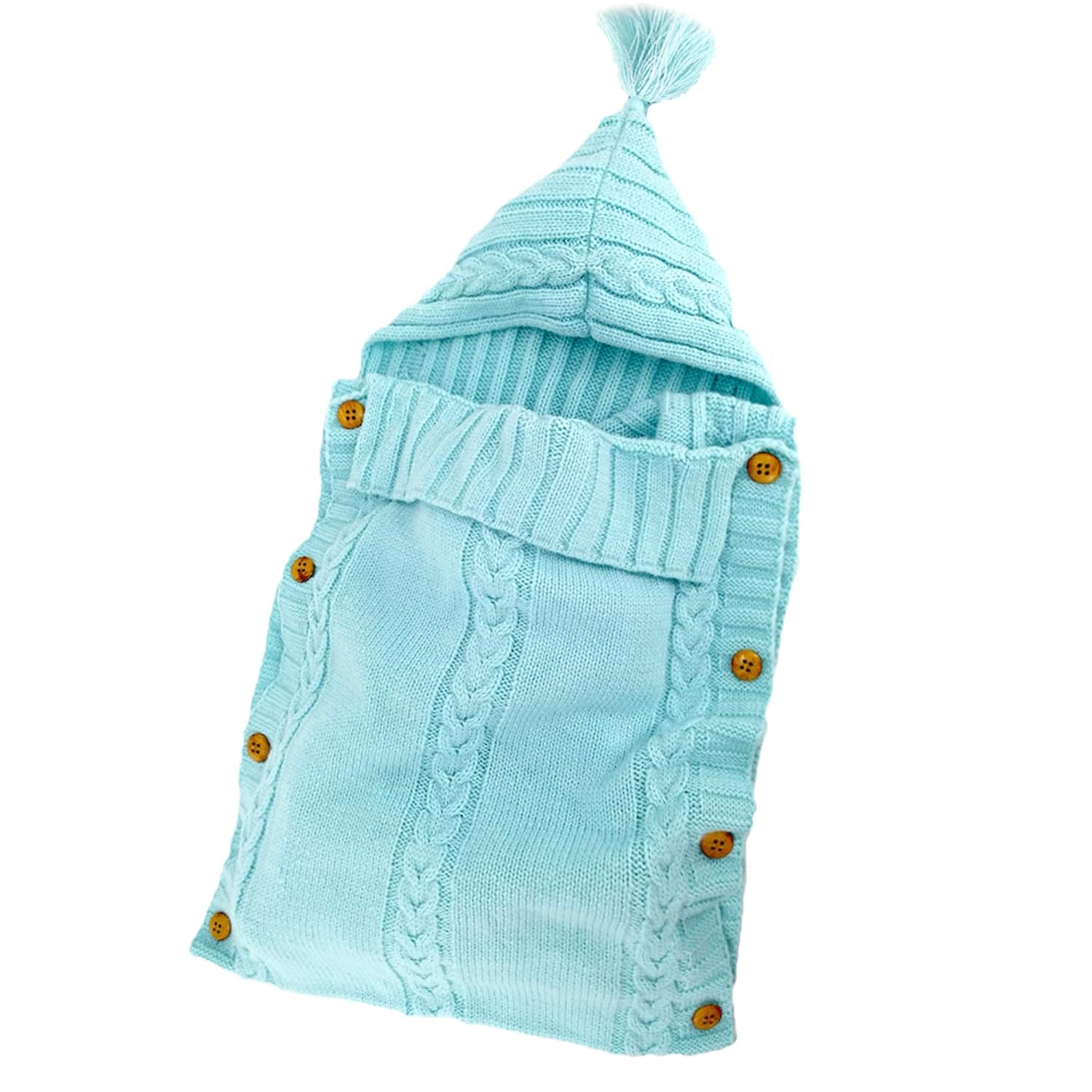 XMWEALTHY Newborn Baby Wrap Swaddle Blanket Knit Sleeping Bag Receiving Blankets Stroller Wrap for Baby(Beige) (0-6 Month) - Image 6